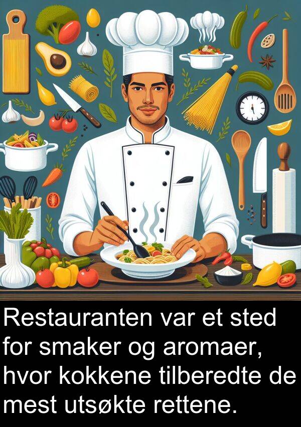utsøkte: Restauranten var et sted for smaker og aromaer, hvor kokkene tilberedte de mest utsøkte rettene.