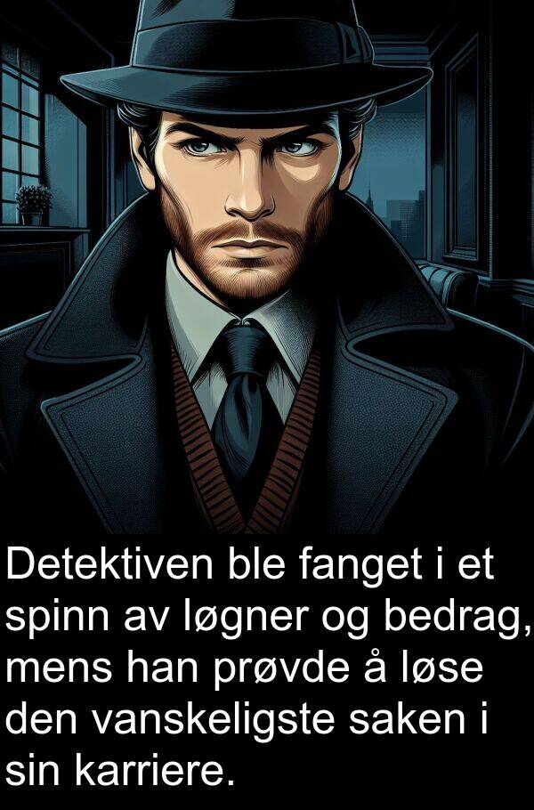 saken: Detektiven ble fanget i et spinn av løgner og bedrag, mens han prøvde å løse den vanskeligste saken i sin karriere.