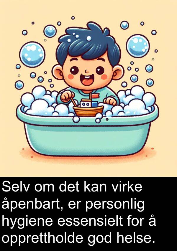 opprettholde: Selv om det kan virke åpenbart, er personlig hygiene essensielt for å opprettholde god helse.