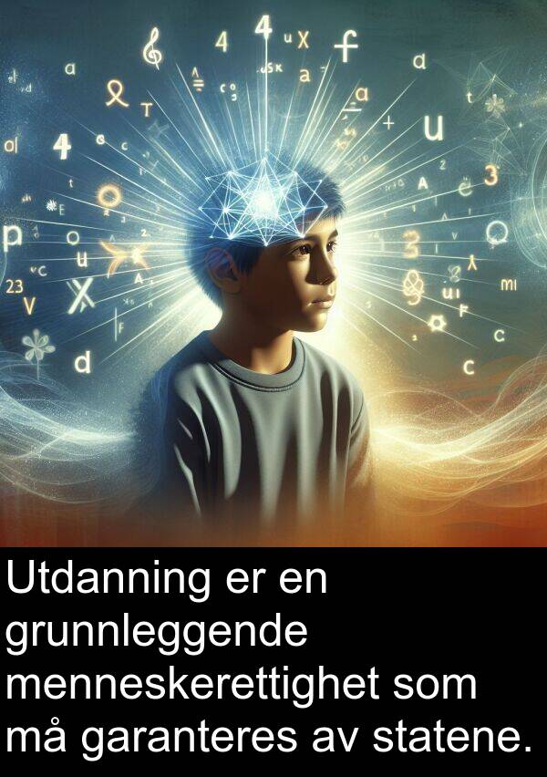 grunnleggende: Utdanning er en grunnleggende menneskerettighet som må garanteres av statene.