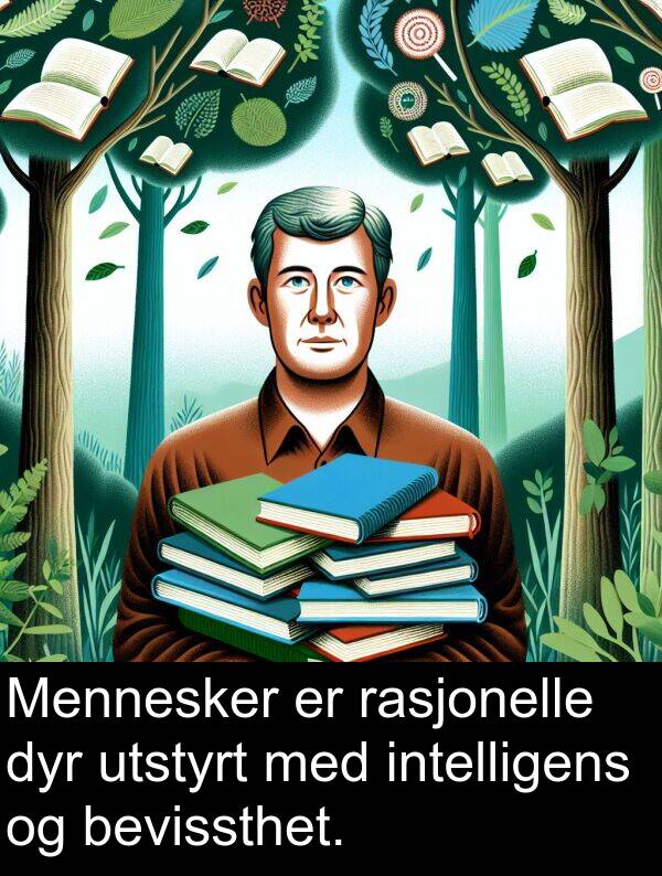 rasjonelle: Mennesker er rasjonelle dyr utstyrt med intelligens og bevissthet.