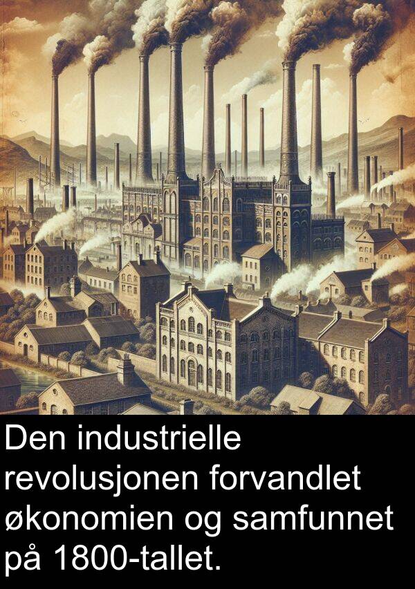 samfunnet: Den industrielle revolusjonen forvandlet økonomien og samfunnet på 1800-tallet.