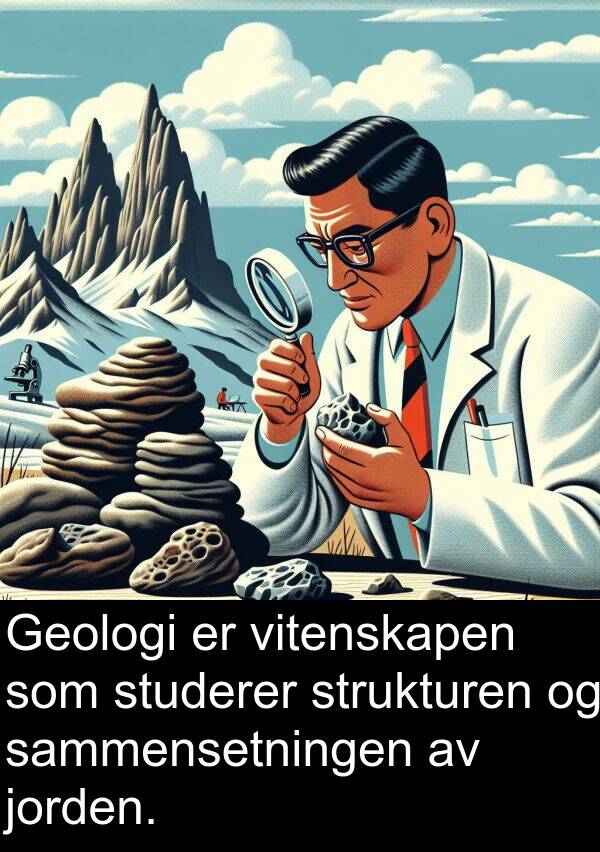 studerer: Geologi er vitenskapen som studerer strukturen og sammensetningen av jorden.