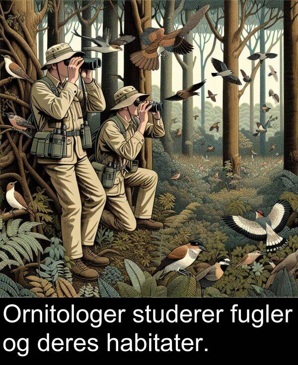 habitater: Ornitologer studerer fugler og deres habitater.