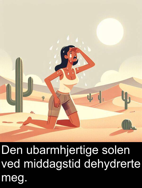 ubarmhjertige: Den ubarmhjertige solen ved middagstid dehydrerte meg.