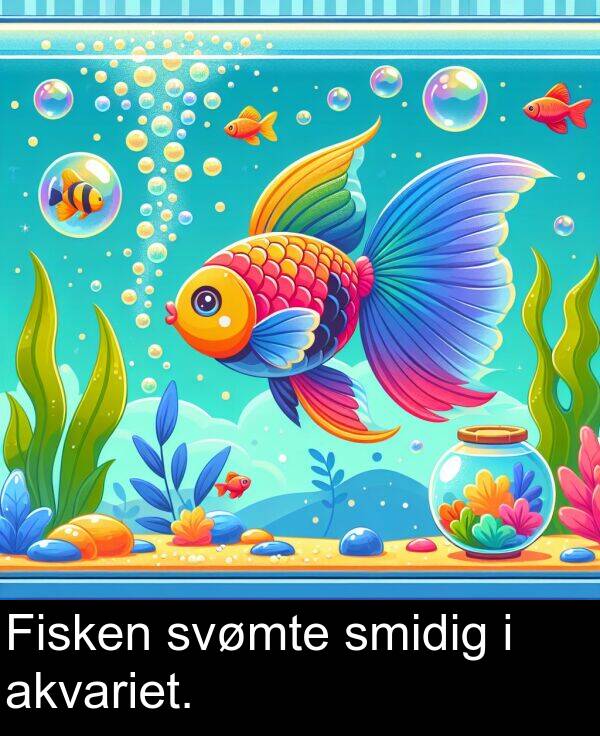svømte: Fisken svømte smidig i akvariet.
