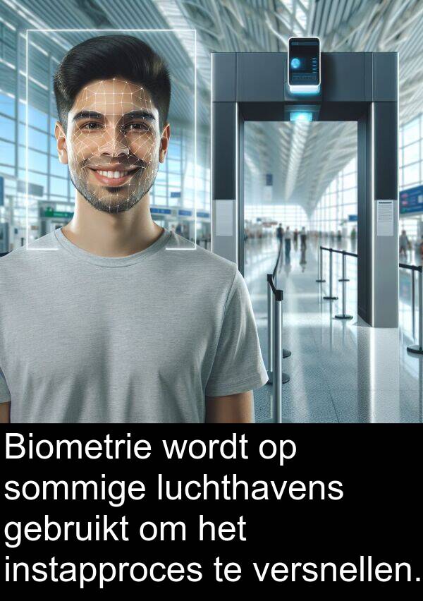 sommige: Biometrie wordt op sommige luchthavens gebruikt om het instapproces te versnellen.