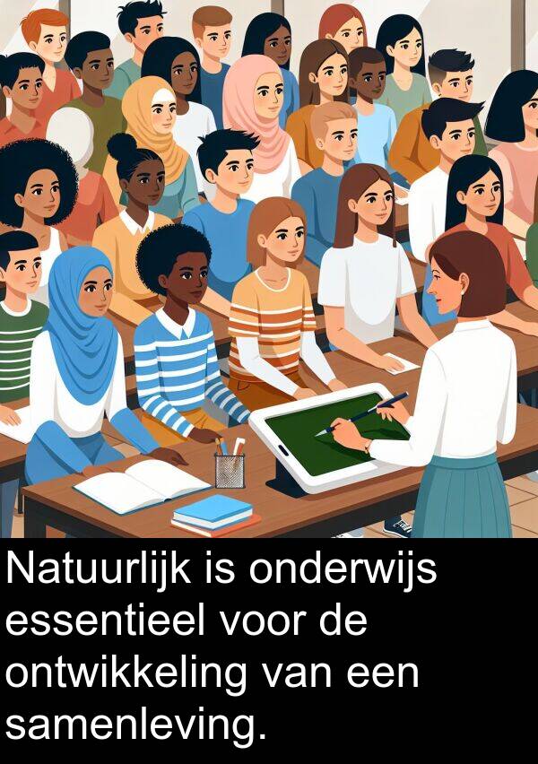 samenleving: Natuurlijk is onderwijs essentieel voor de ontwikkeling van een samenleving.