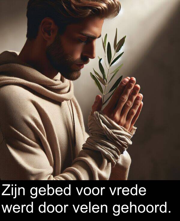 voor: Zijn gebed voor vrede werd door velen gehoord.