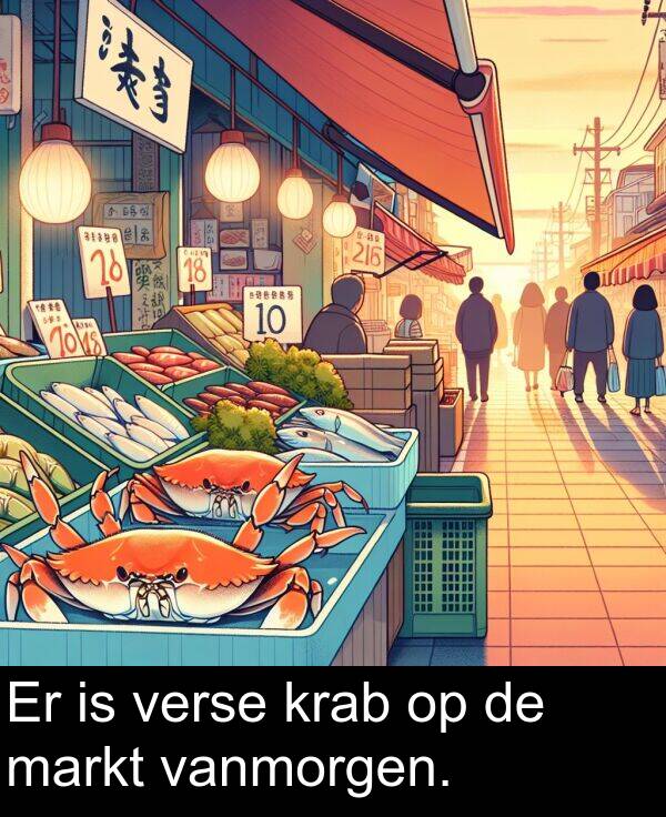 krab: Er is verse krab op de markt vanmorgen.