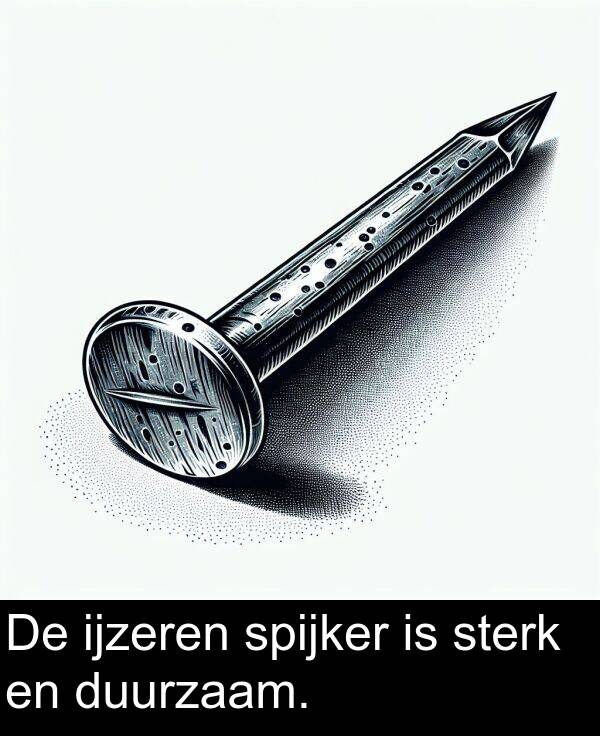 duurzaam: De ijzeren spijker is sterk en duurzaam.