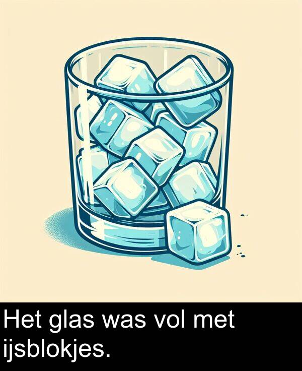 glas: Het glas was vol met ijsblokjes.