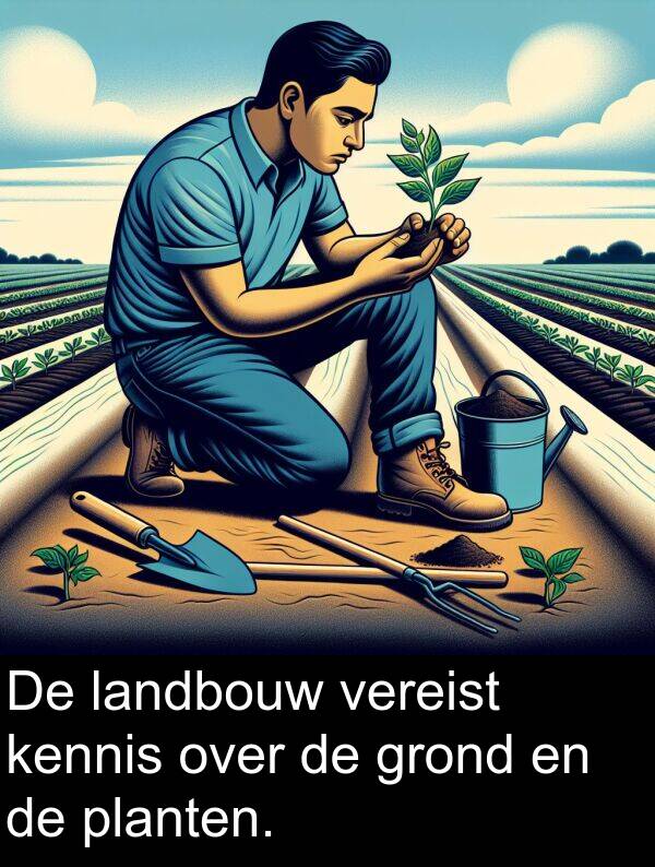 grond: De landbouw vereist kennis over de grond en de planten.