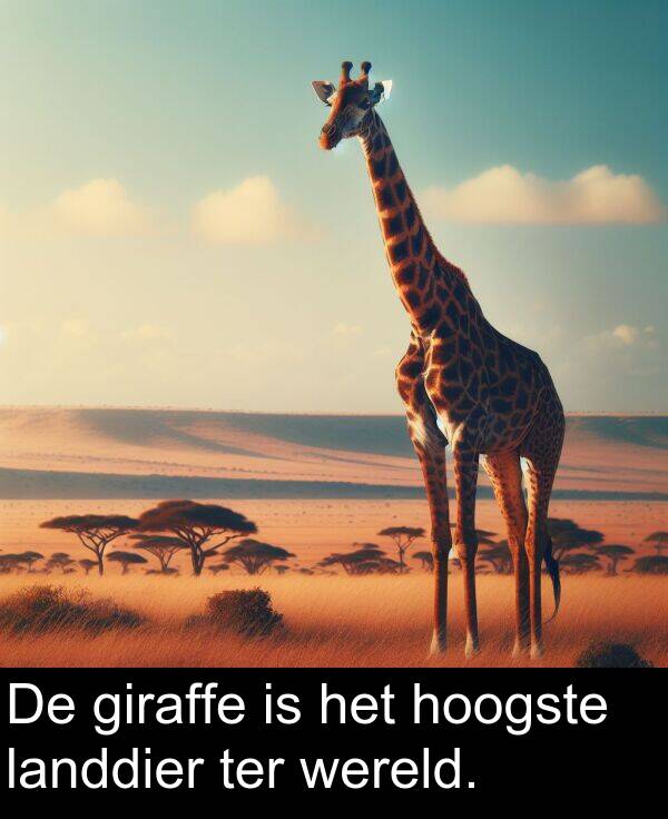 giraffe: De giraffe is het hoogste landdier ter wereld.