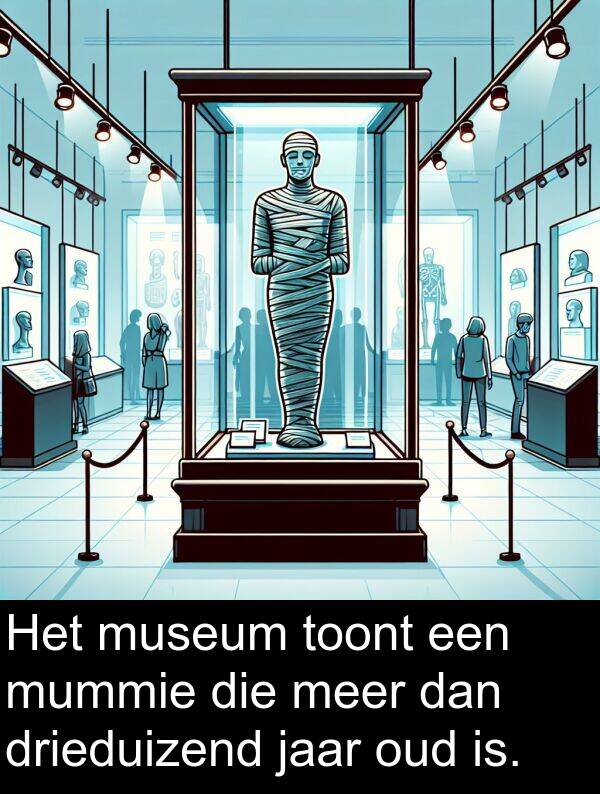drieduizend: Het museum toont een mummie die meer dan drieduizend jaar oud is.