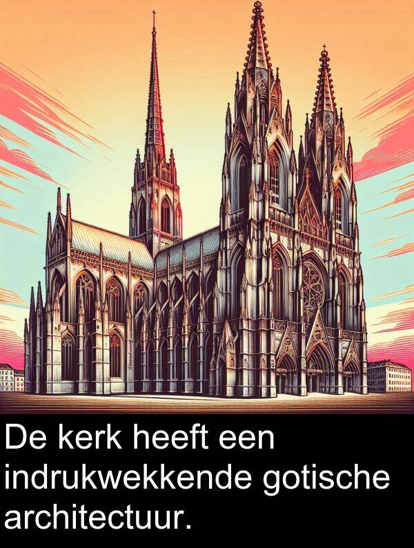 gotische: De kerk heeft een indrukwekkende gotische architectuur.