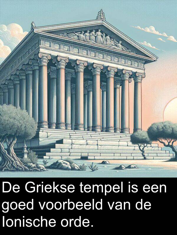 goed: De Griekse tempel is een goed voorbeeld van de Ionische orde.