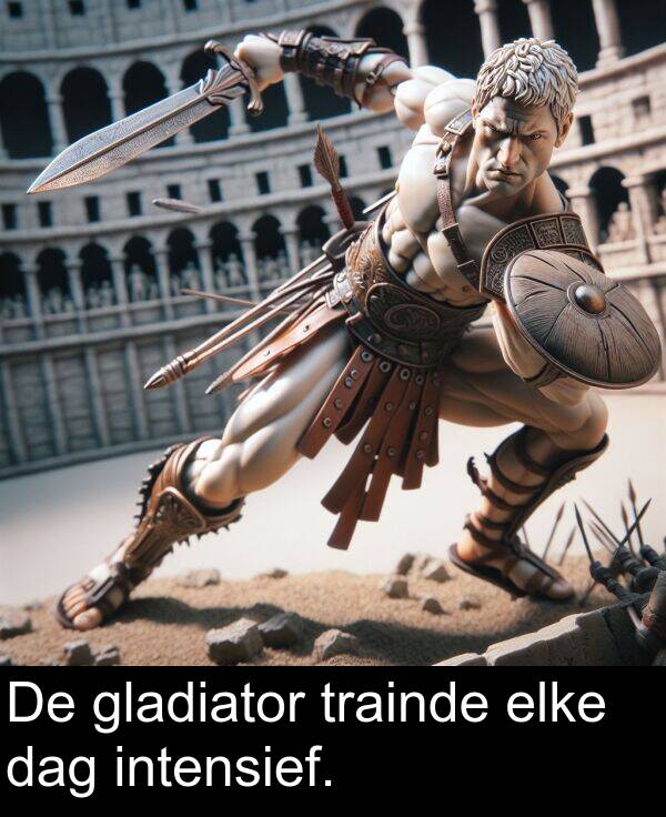 gladiator: De gladiator trainde elke dag intensief.
