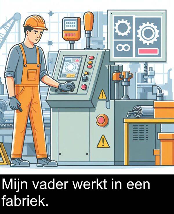 vader: Mijn vader werkt in een fabriek.