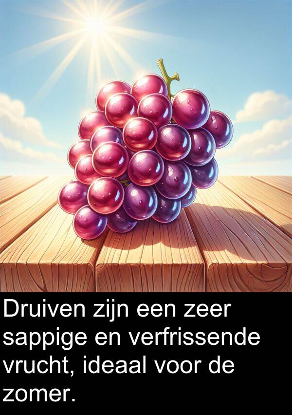 sappige: Druiven zijn een zeer sappige en verfrissende vrucht, ideaal voor de zomer.