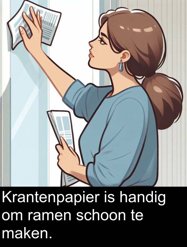 schoon: Krantenpapier is handig om ramen schoon te maken.