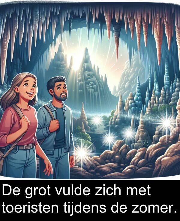 grot: De grot vulde zich met toeristen tijdens de zomer.