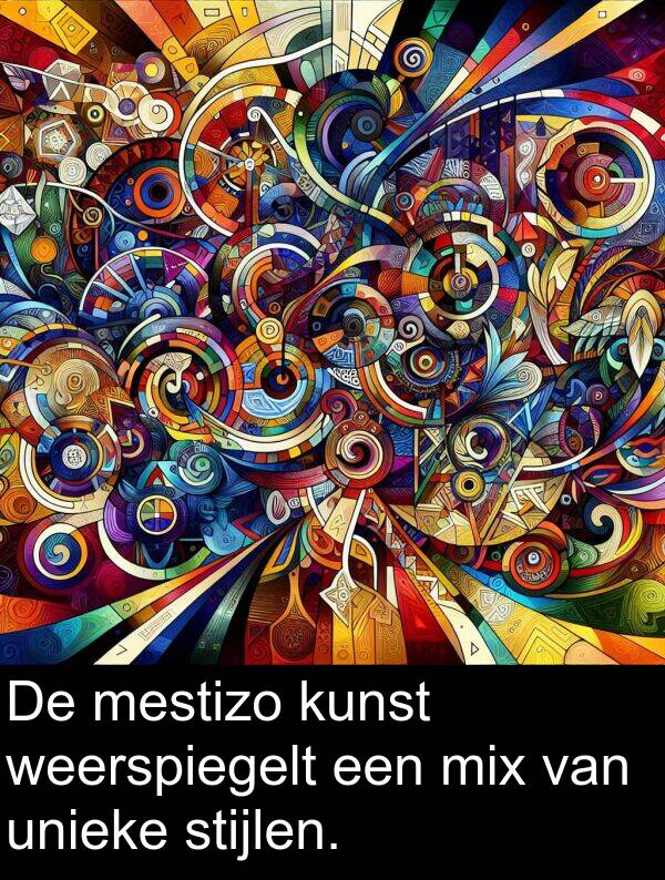 weerspiegelt: De mestizo kunst weerspiegelt een mix van unieke stijlen.