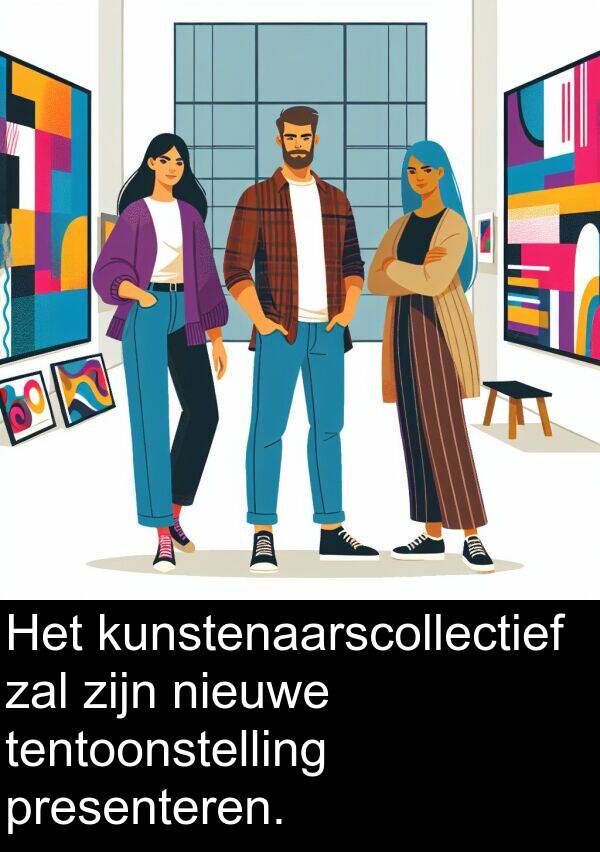 zal: Het kunstenaarscollectief zal zijn nieuwe tentoonstelling presenteren.