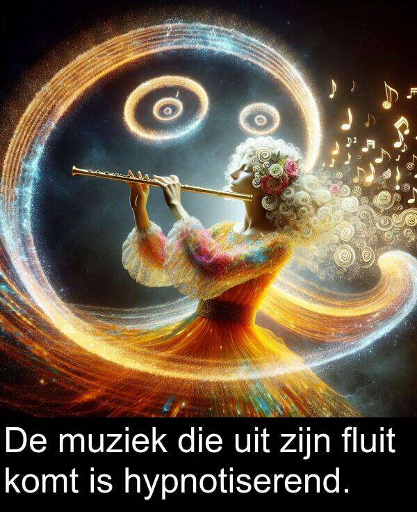 fluit: De muziek die uit zijn fluit komt is hypnotiserend.