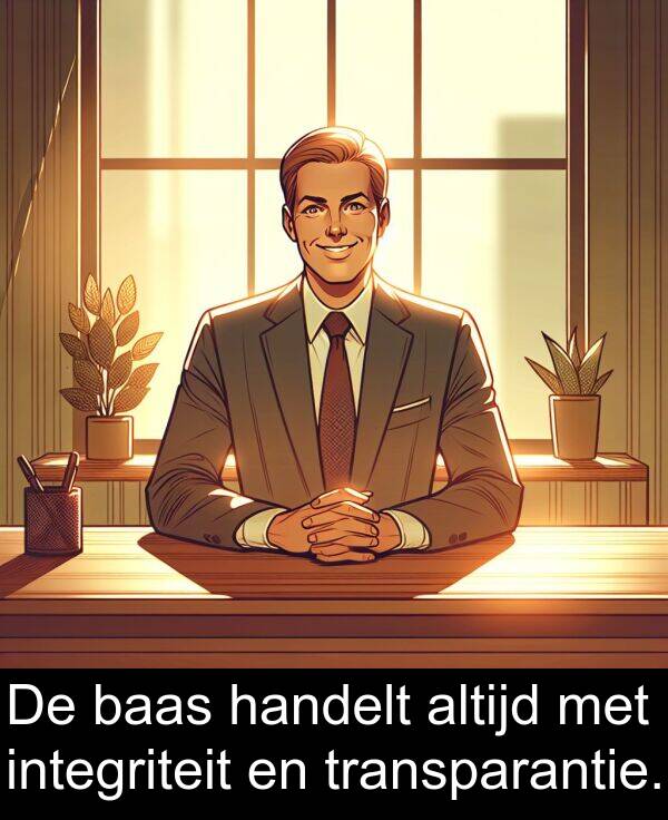 baas: De baas handelt altijd met integriteit en transparantie.