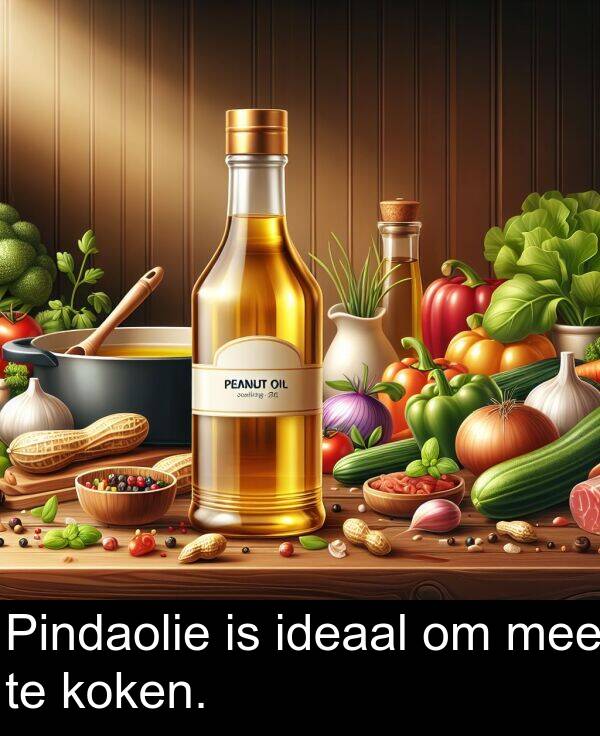 mee: Pindaolie is ideaal om mee te koken.