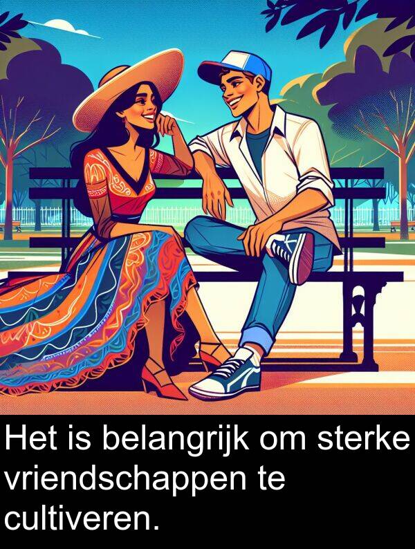 belangrijk: Het is belangrijk om sterke vriendschappen te cultiveren.