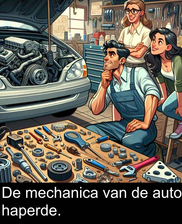 van: De mechanica van de auto haperde.
