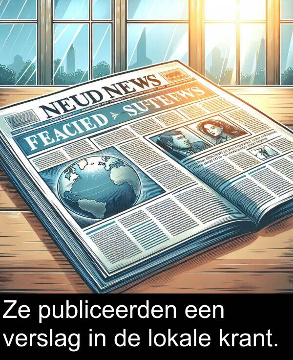 krant: Ze publiceerden een verslag in de lokale krant.