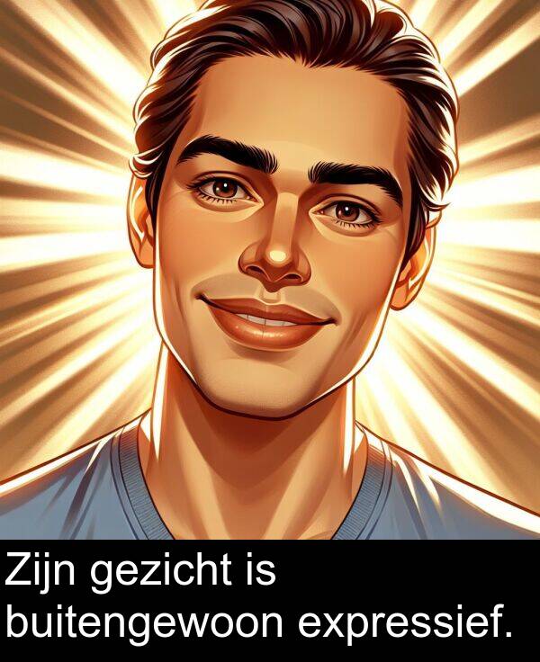 gezicht: Zijn gezicht is buitengewoon expressief.