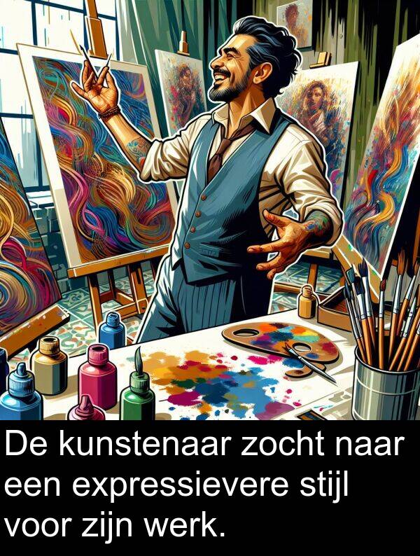 werk: De kunstenaar zocht naar een expressievere stijl voor zijn werk.