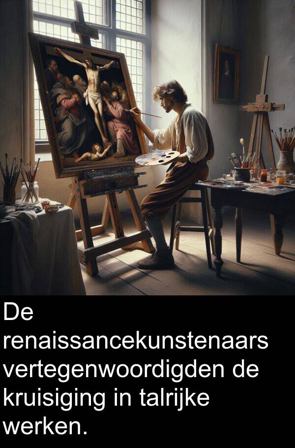 kruisiging: De renaissancekunstenaars vertegenwoordigden de kruisiging in talrijke werken.