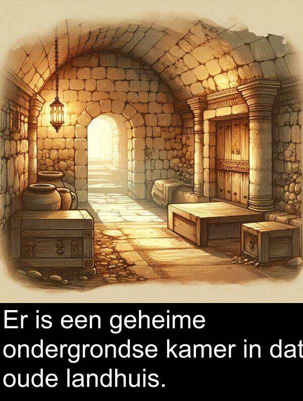 ondergrondse: Er is een geheime ondergrondse kamer in dat oude landhuis.