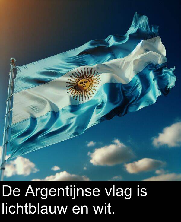 wit: De Argentijnse vlag is lichtblauw en wit.