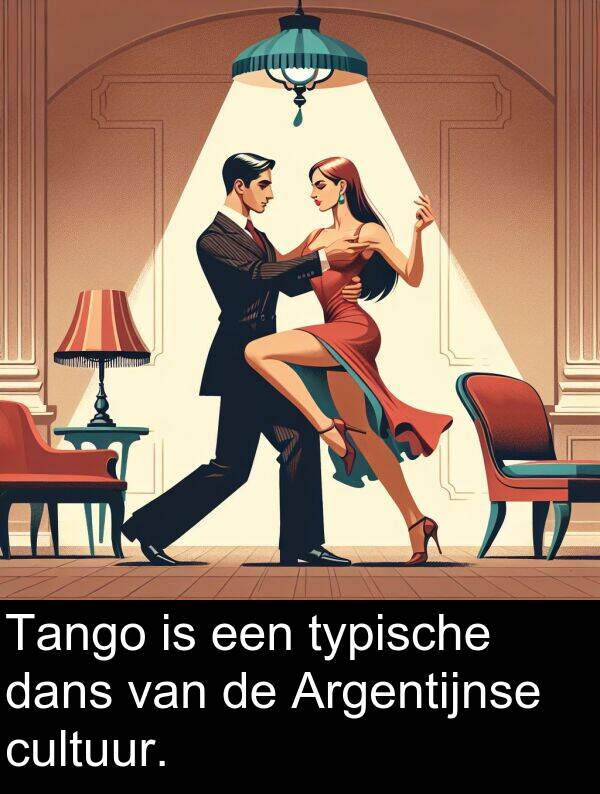 dans: Tango is een typische dans van de Argentijnse cultuur.