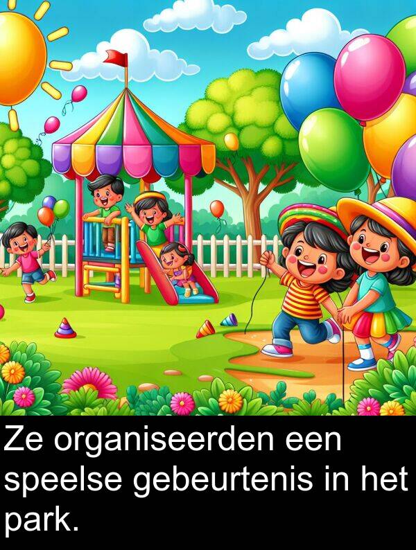 speelse: Ze organiseerden een speelse gebeurtenis in het park.