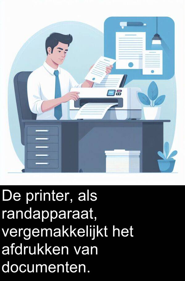 documenten: De printer, als randapparaat, vergemakkelijkt het afdrukken van documenten.