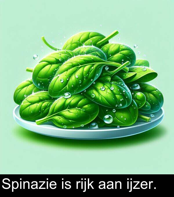 rijk: Spinazie is rijk aan ijzer.