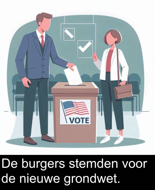 grondwet: De burgers stemden voor de nieuwe grondwet.
