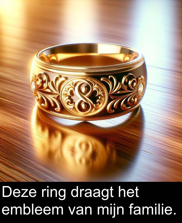 draagt: Deze ring draagt het embleem van mijn familie.