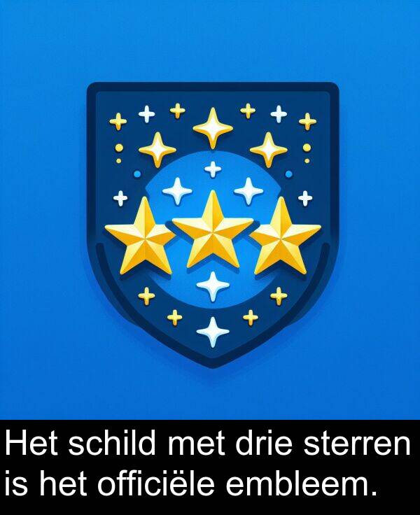 drie: Het schild met drie sterren is het officiële embleem.