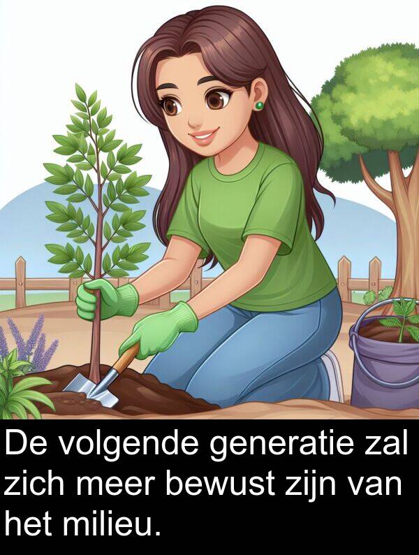 zal: De volgende generatie zal zich meer bewust zijn van het milieu.