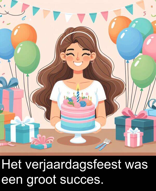 groot: Het verjaardagsfeest was een groot succes.