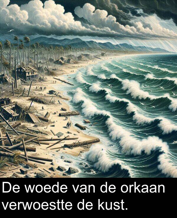 verwoestte: De woede van de orkaan verwoestte de kust.