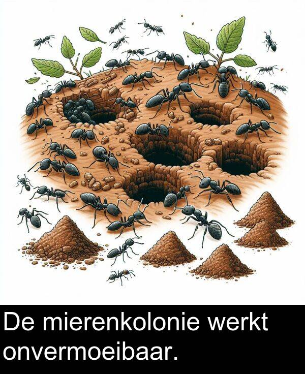 mierenkolonie: De mierenkolonie werkt onvermoeibaar.